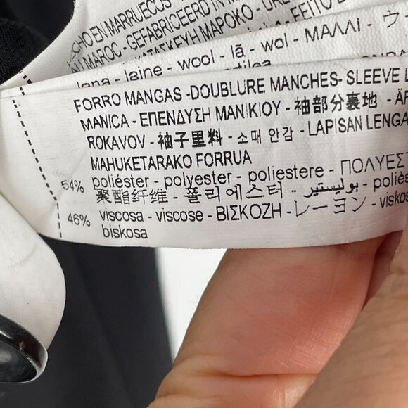 NWT Zara Black Gabardine Double Breasted Long Sleeve Collared Tuxedo Bodysuit M - Picture 13 of 13